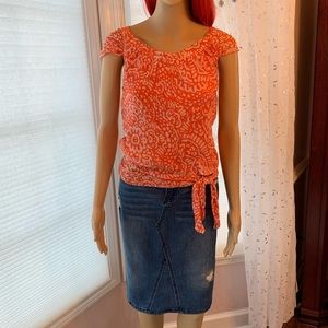 DvF 100% Silk Orange Summer Blouse